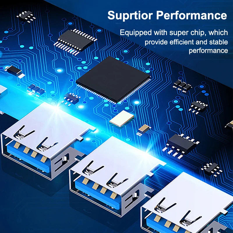 4-Port USB-C Hub 3.0 Splitter Adapter — OTG Multi-Port Expander for MacBook, Laptop & PC